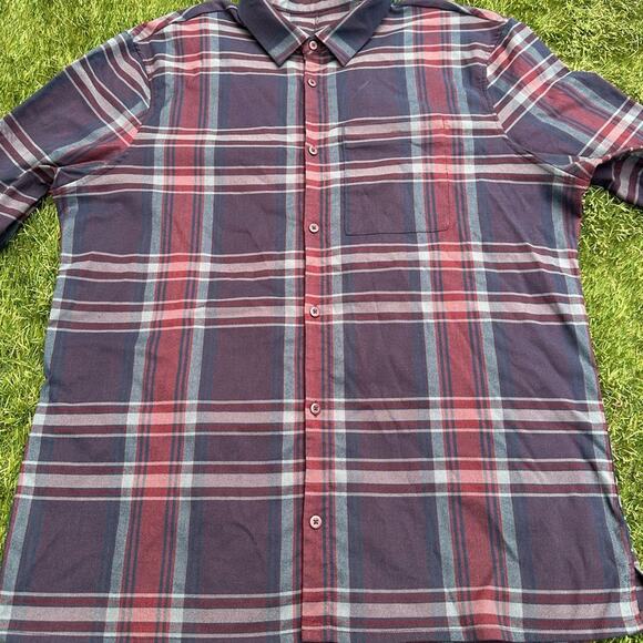 Lululemon Men’s Masons Peak Flannel Collar Plaid Long Sleeve Button Up Shirt XXL - Picture 5 of 10
